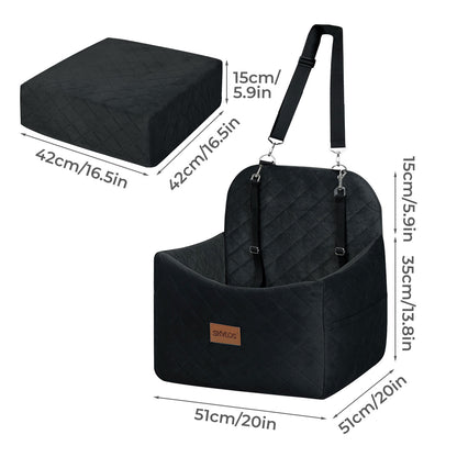 Skylos Pet Booster Dog Car Seat Safe Travel Carrier Bed Bag Basket Puppy Black
