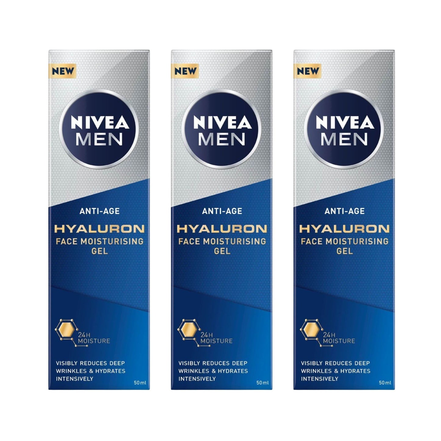 Nivea Men Face Gel Hylaron 50mL x3