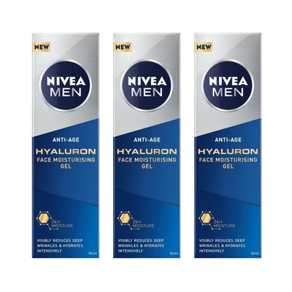 Nivea Men Face Gel Hylaron 50mL x3