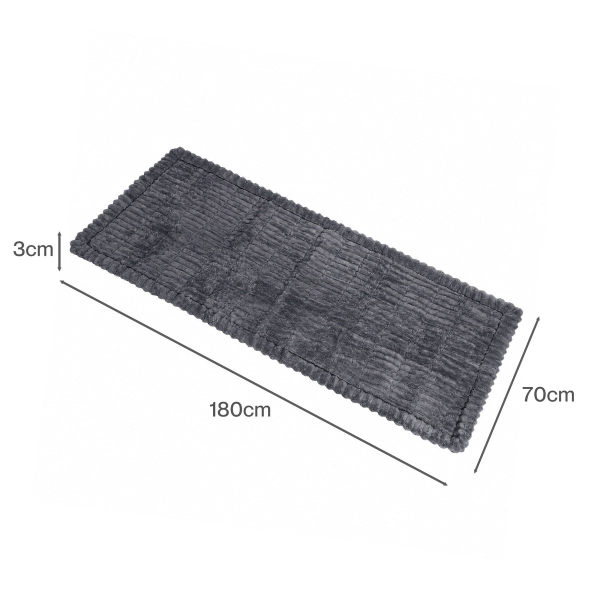 Marlow Corduroy Sofa Cover Pet Friendly Non Slip Washable 70 x 180cm Deep Grey