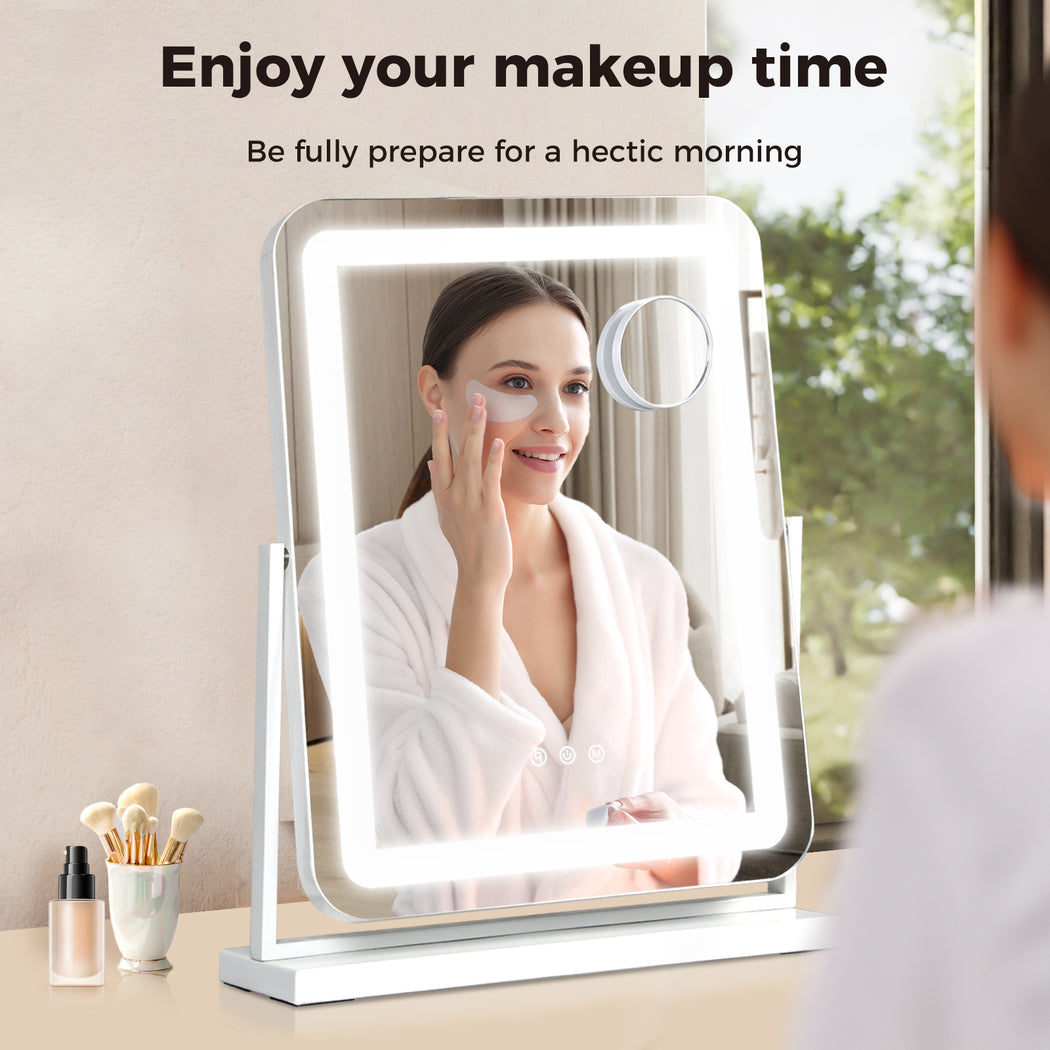 Emitto Hollywood Mirror Vanity Makeup Mirror with Lights 360°Rotation Tabletop
