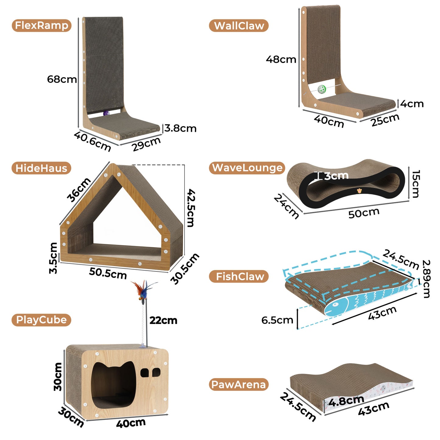 Skylos Cat Scratching Board Durable Recyclable Cardboard Scratcher Lounge Bed
