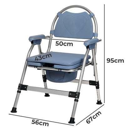 Levede Commode Chair for Bedroom Folding Adjustable Bedside Toilet Shower Chair