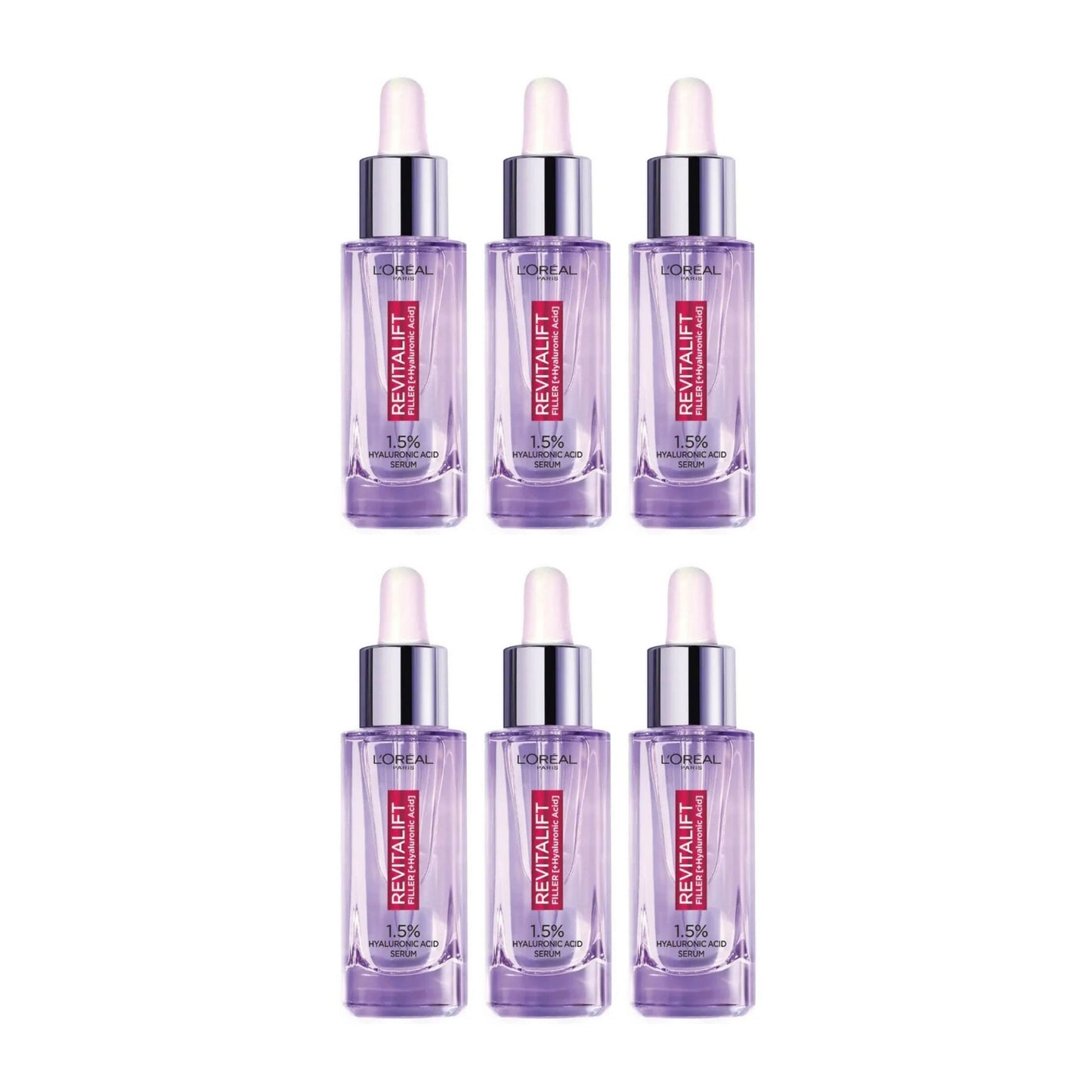 LOreal 30ml Revitalift Filler Hyaluronic Acid Serum x6