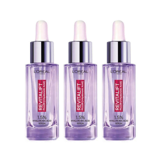 LOreal 30ml Revitalift Filler Hyaluronic Acid Serum x3