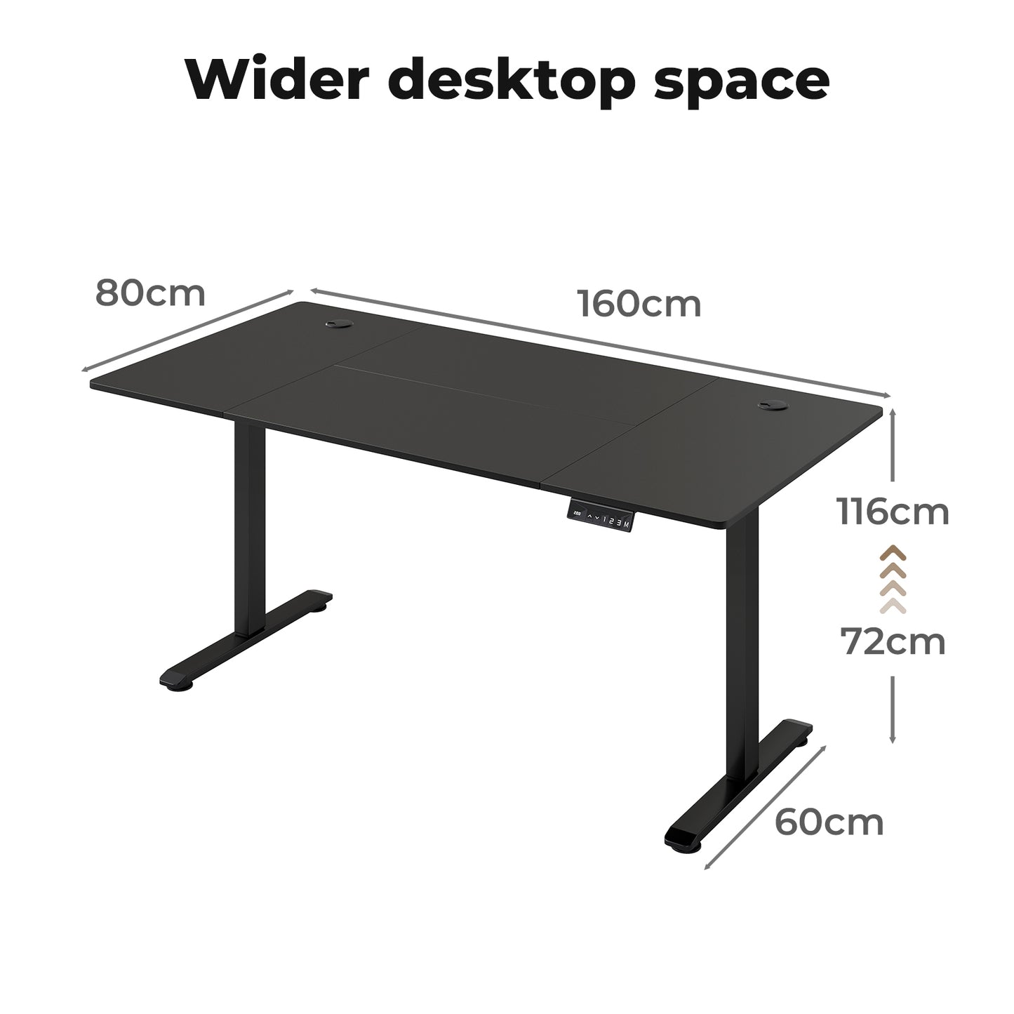 Levede Electric Standing Desk  Adjustable Height Workstation Metal Frame Black