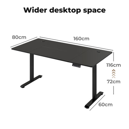 Levede Electric Standing Desk  Adjustable Height Workstation Metal Frame Black