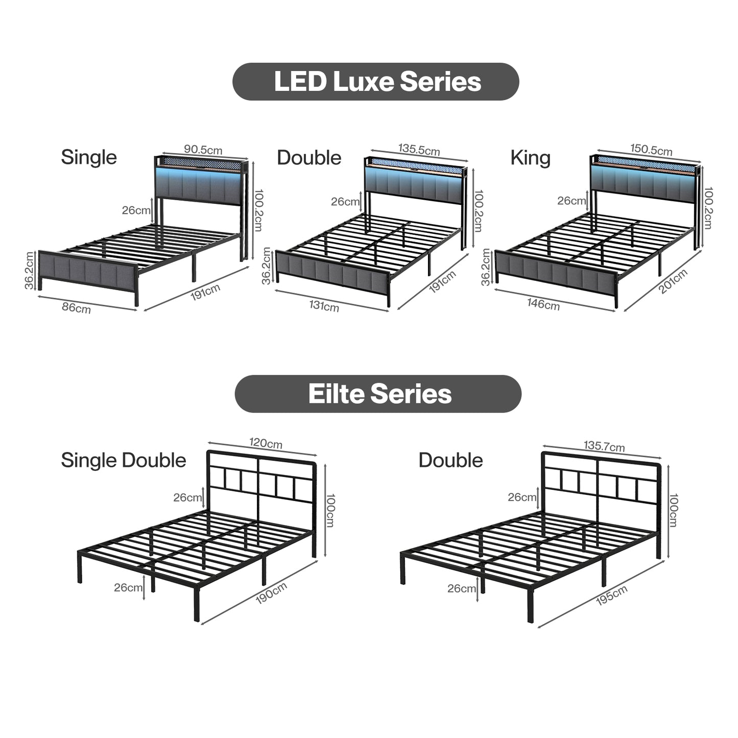 Levede Bed Frame Metal Platform with Headboard Heavy Duty Home Furniture Storage