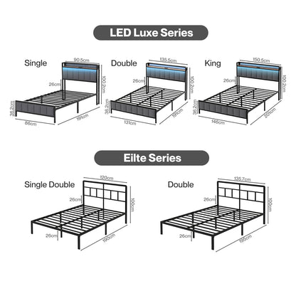 Levede Bed Frame Metal Platform with Headboard Heavy Duty Home Furniture Storage