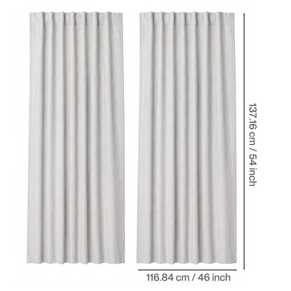 Marlow 100% Blackout Curtains Thermal Linen Look Ready Made 46x54 in Off-White