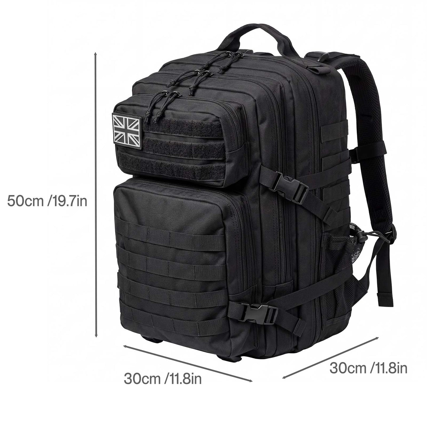 Swifto Military Backpack 45L Tactical Backpack 900D Oxford for Hiking Black