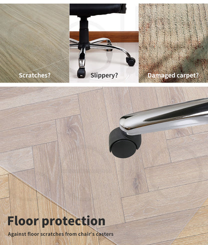 Marlow Non Slip Office Chair Desk Mat Floor Computer Carpet Protector PVC Clear