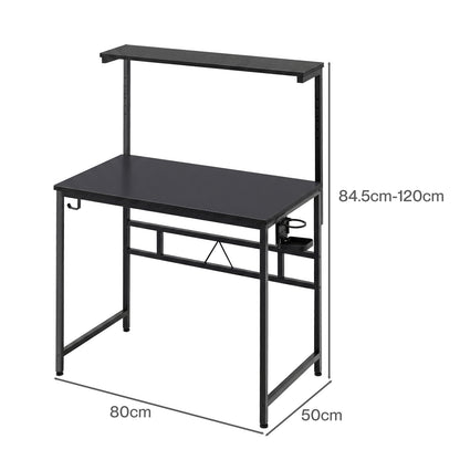 Levede Compact Gaming Desk PC Computer Table with Adjustable Monitor Shelf 80cm