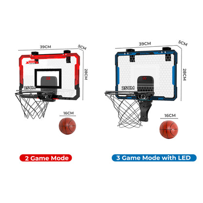 Dekko Mini Basketball Hoop Door Indoor Game with Led & 4 Balls Automatic Scoring