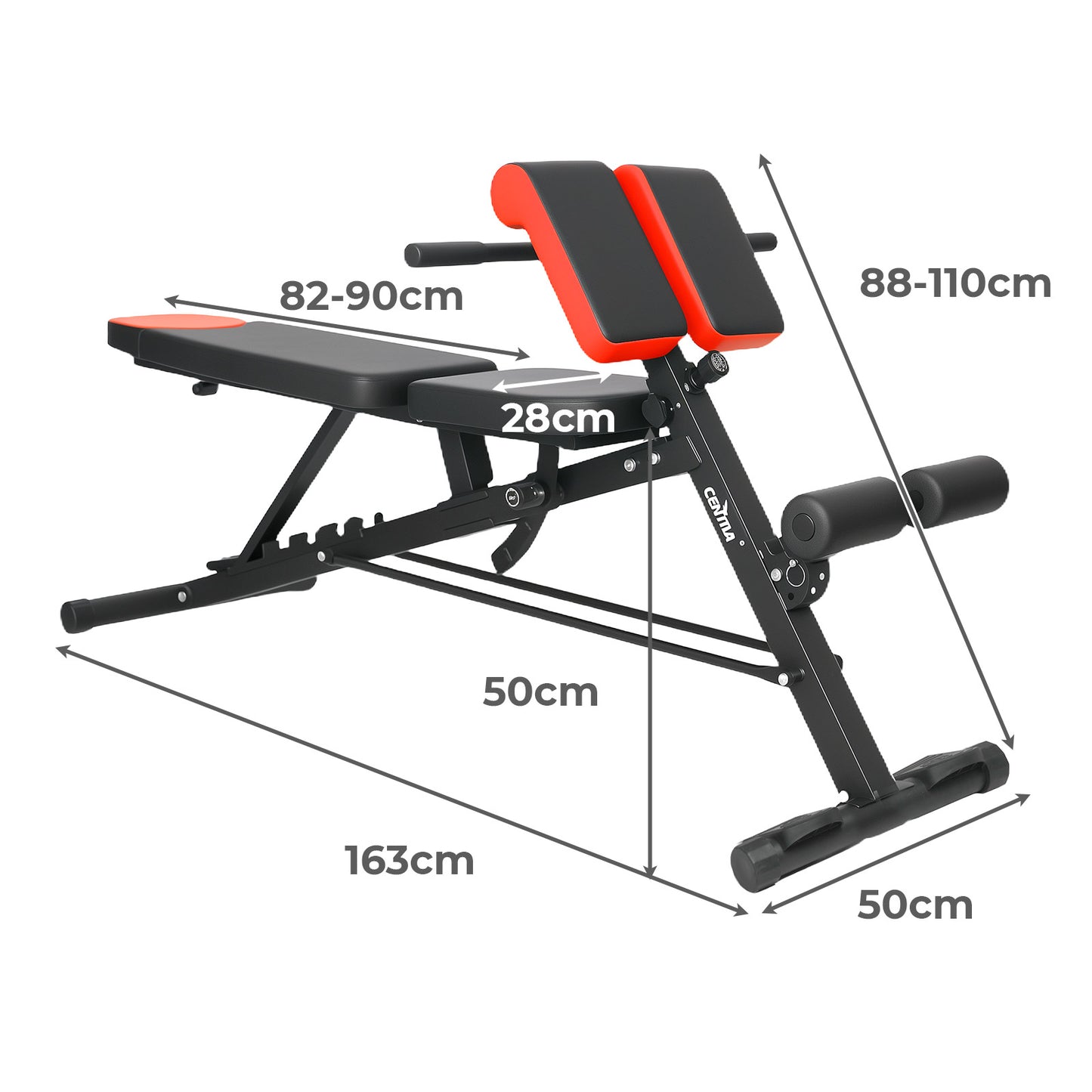 Centra Weight Bench Adjustable Foldable Strength Training Full Body Workout Gym