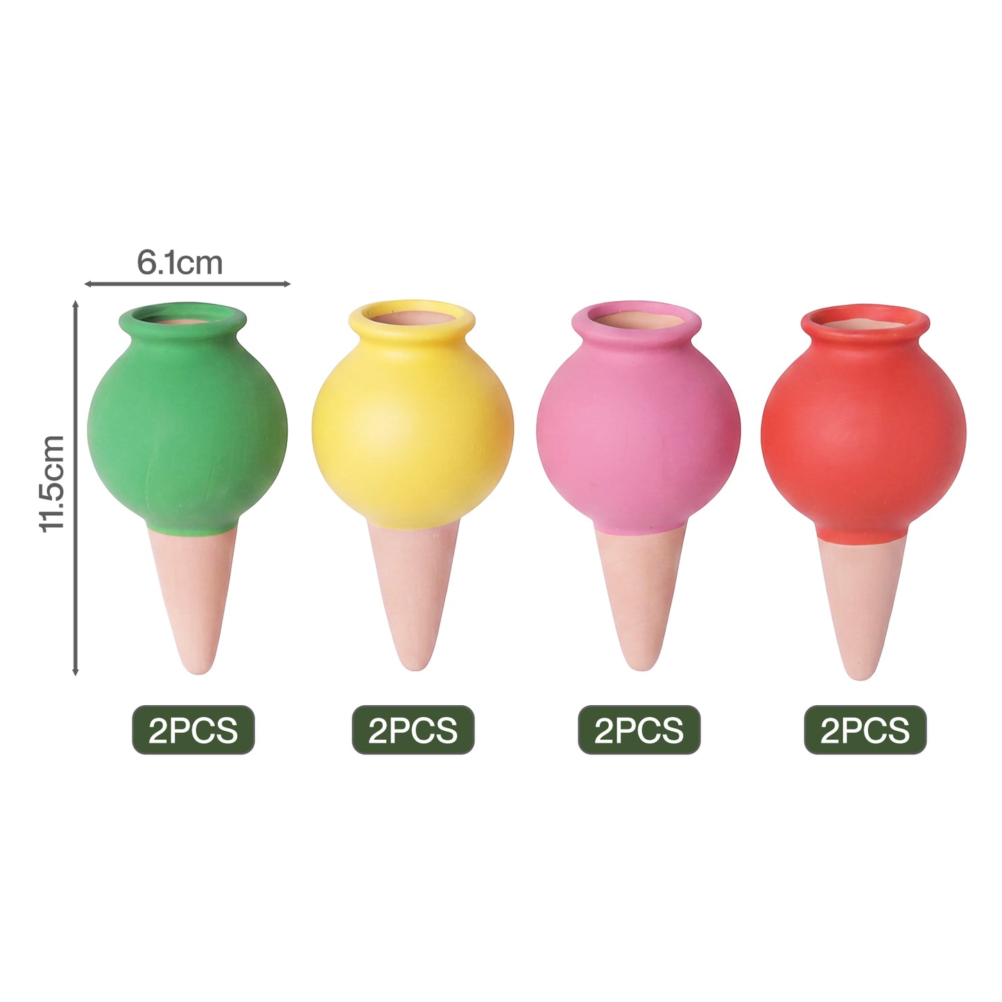 TOQUE 8 Pack Terracotta Self Watering Spikes Plant Automatic Watering Globes