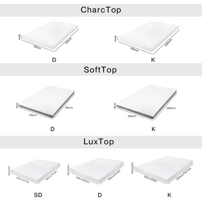Lavio Mattress Topper Memory Foam Cooling Gel Bamboo Charcoal 5cm 7cm 8cm 10cm