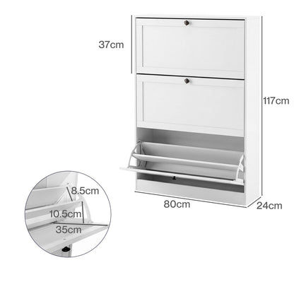 Levede Tall Shoe Cabinet Flip Shoe Storage Unit Slim Hallway Organiser