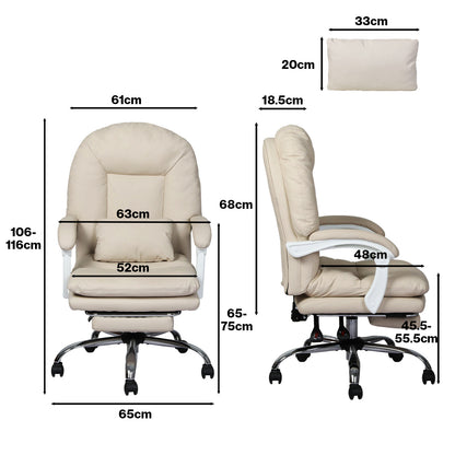 Levede Office Chair Ergonomic Executive Chair Heavy Duty  155°Reclining Leather