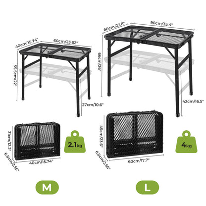 Levede Folding Camping Table Adjustable Height Aluminium Picnic Desk Portable