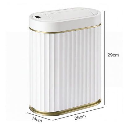 TOQUE Sensor Rubbish Bin 7L Touchless Silent Butterfly Lid for Bedroom White