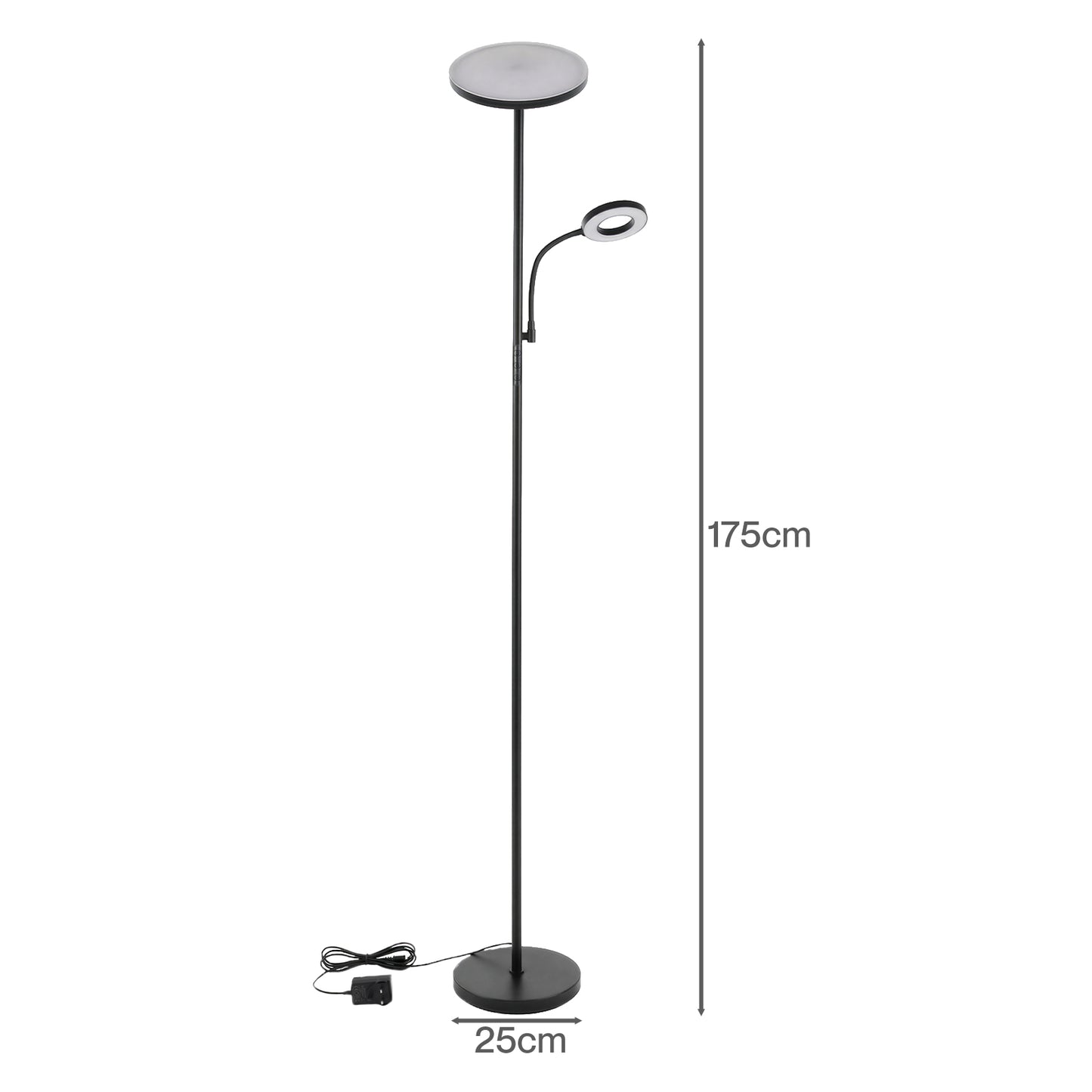 Emitto Modern Floor Lamp 2-in-1 Adjustable Reading Light Remote Control Timer