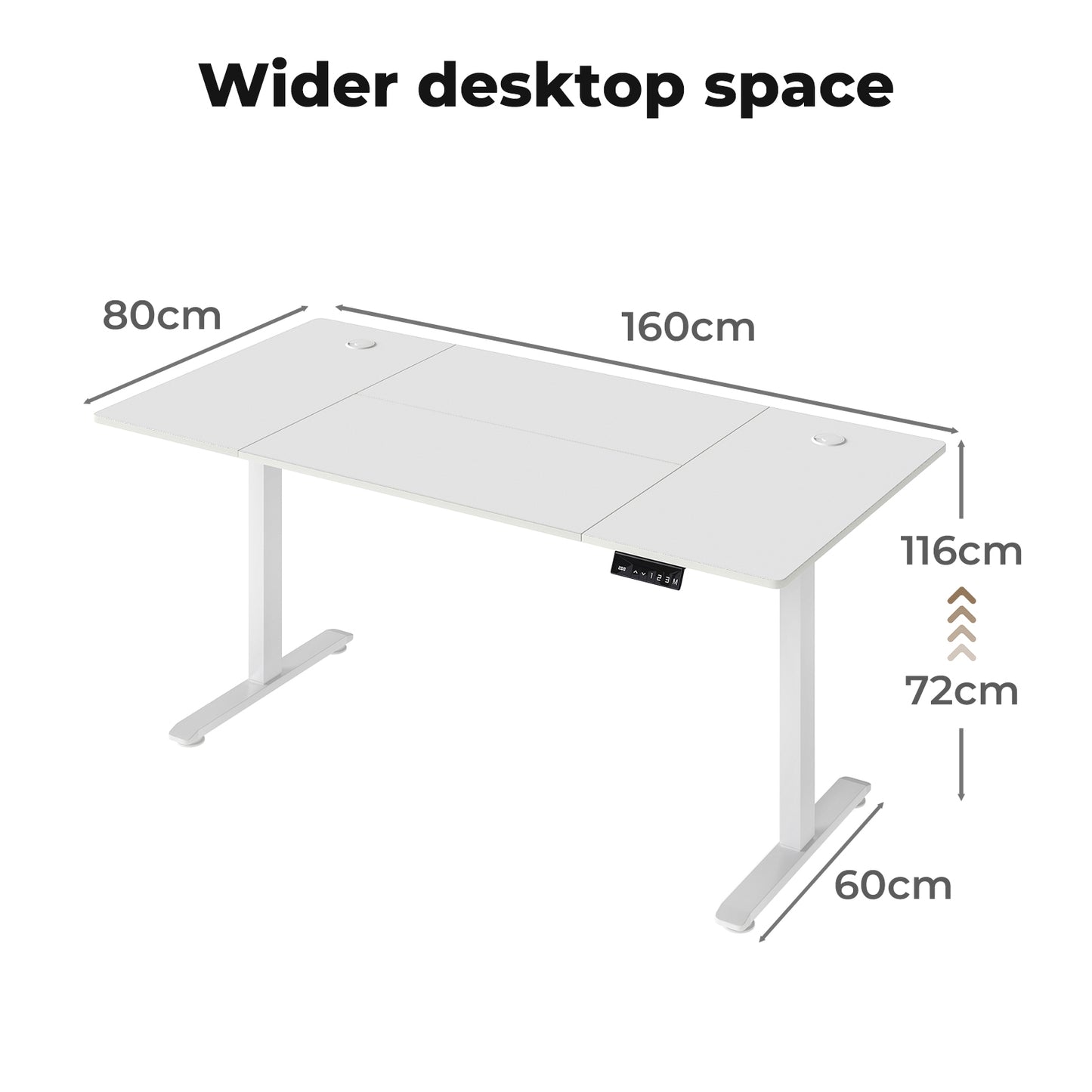 Levede Electric Standing Desk  Adjustable Height Workstation Metal Frame White