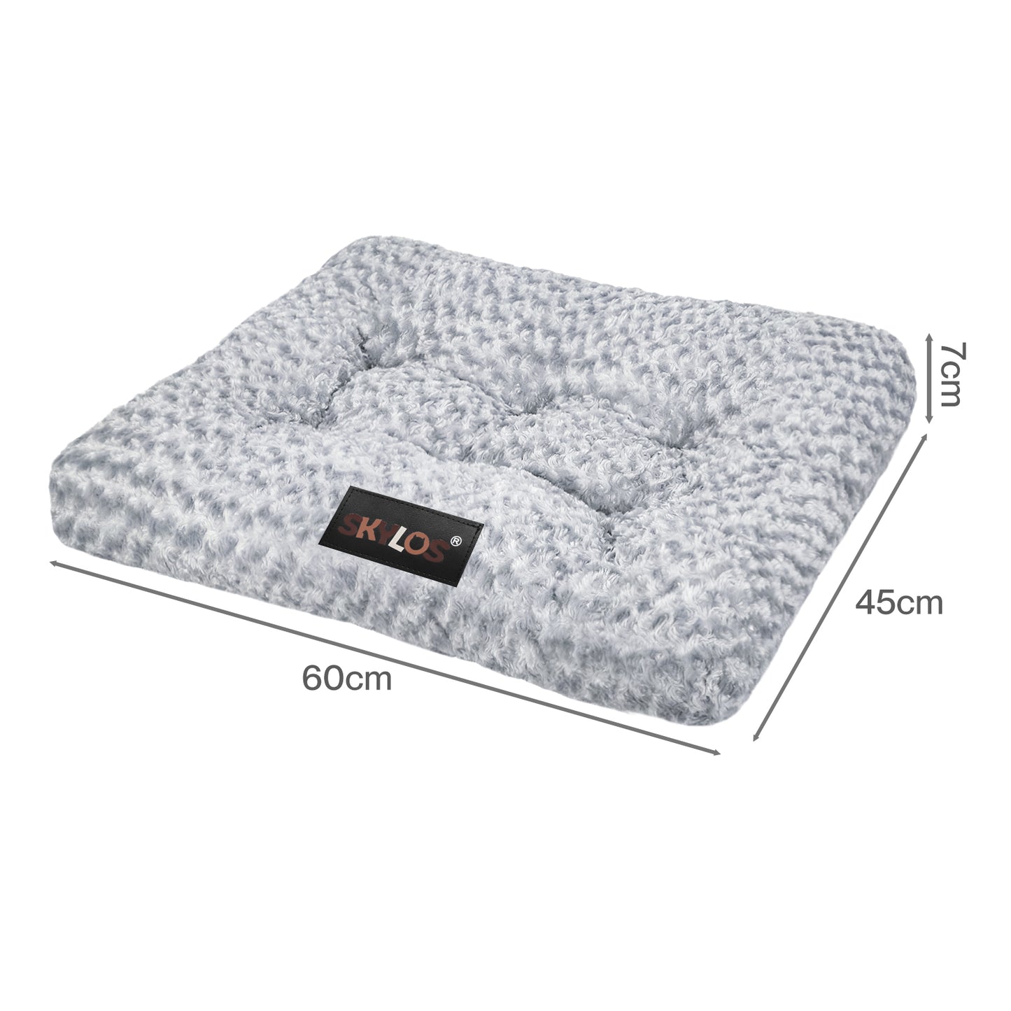 SKYLOS Small Dog Bed Soft Rose Velvet Non-Slip Pet Crate Keneel Mattress Mat