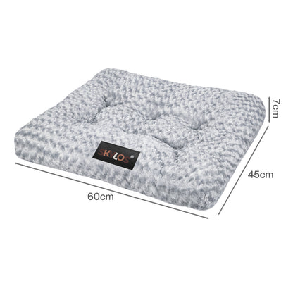 SKYLOS Small Dog Bed Soft Rose Velvet Non-Slip Pet Crate Keneel Mattress Mat