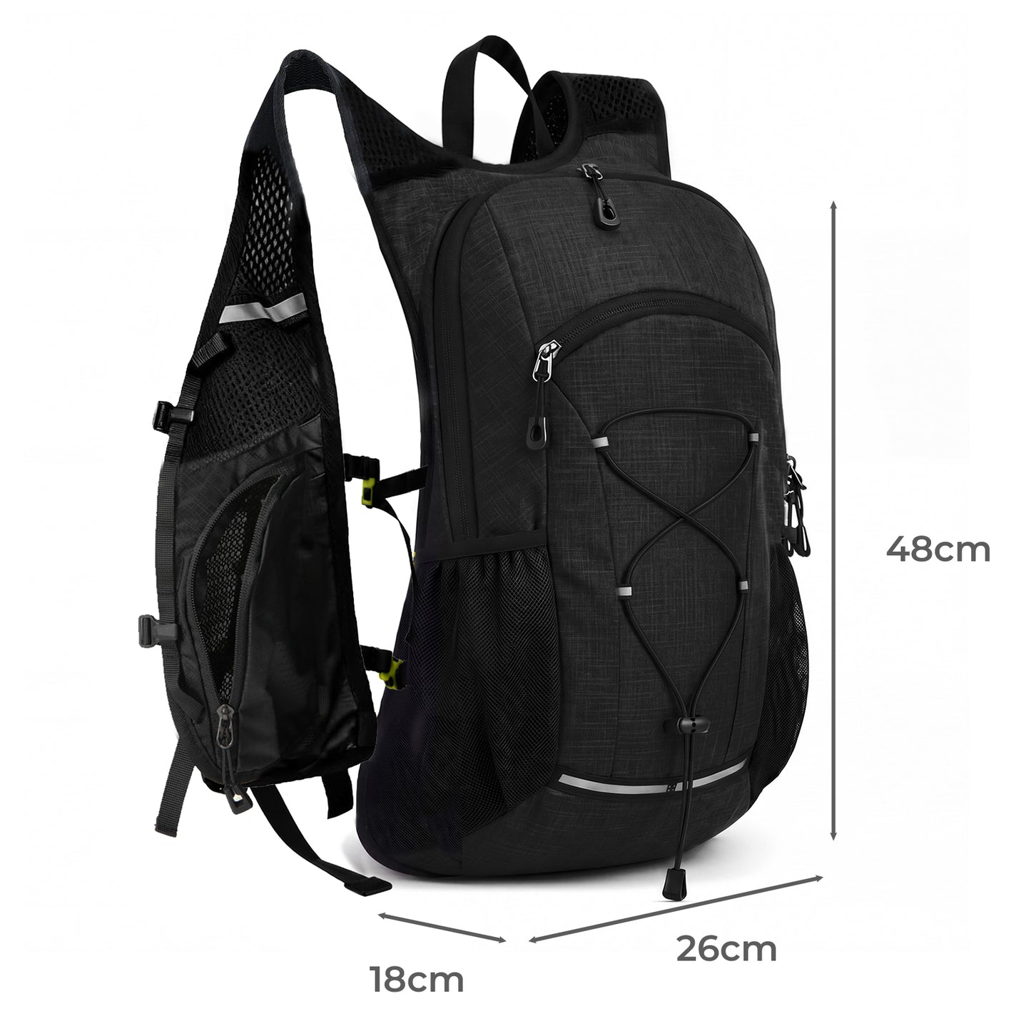 Swifto Hiking Backpack Foldable 20L Water Resistant Daypack For Camping Black