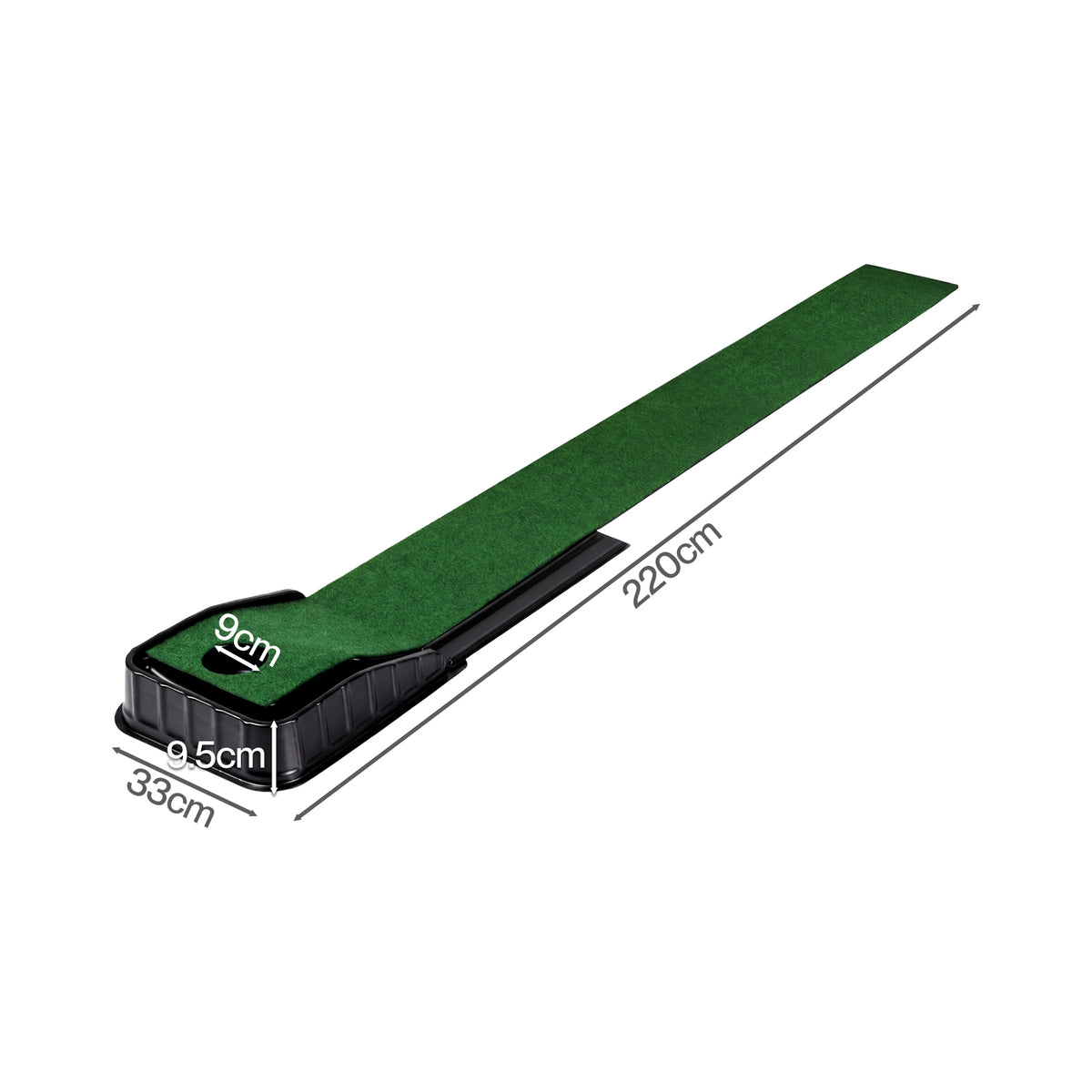 Centra Golf Putting Mat Auto Ball Return Path 220x33cm Indoor Outdoor Green