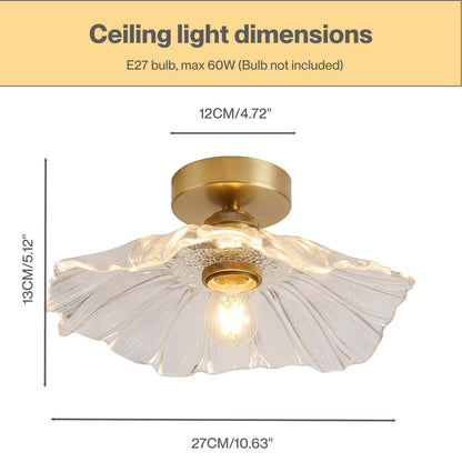 Emitto Ceiling Light Flower Clear Glass Fixture Chandelier Flush Mount 2 PCS