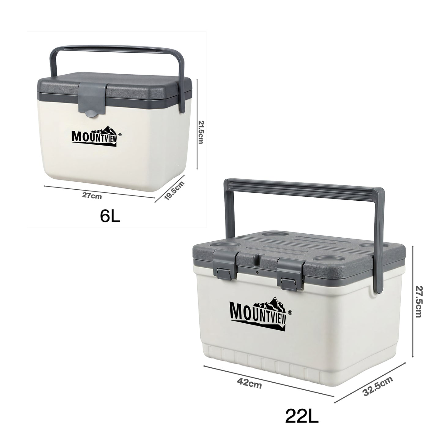 Mountview Cool Box White Portable Large Cooler Ice Food Camping Beach Picnic
