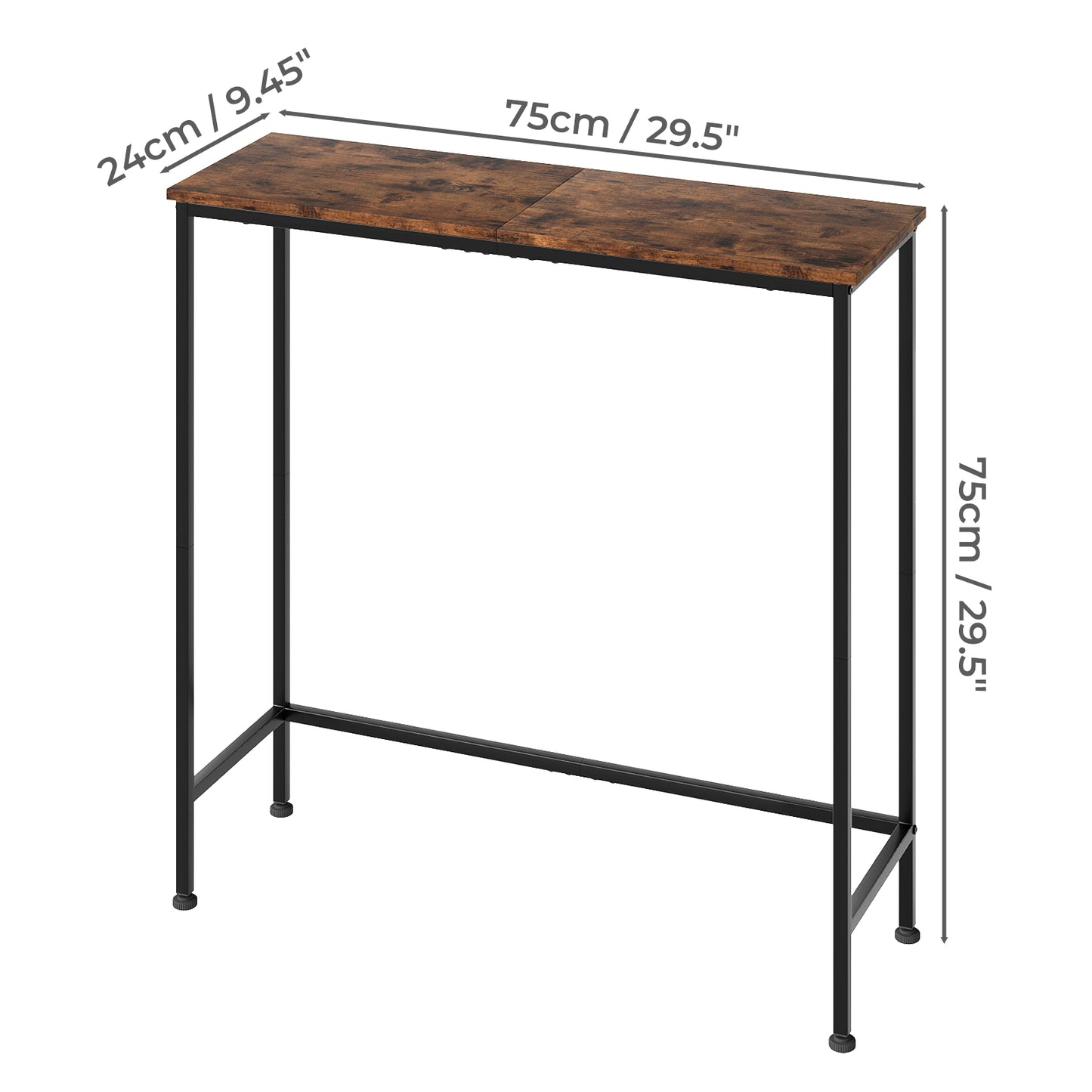 Narrow Console Table Slim Entryway Hallway Sofa Table Display Shelf Industrial