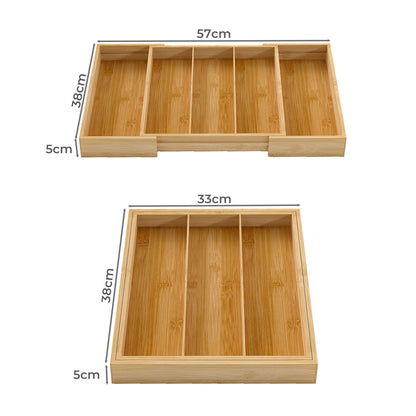 Toque Cutlery Tray Kitchen Drawer Organiser Extendable Bamboo Utensils Storage