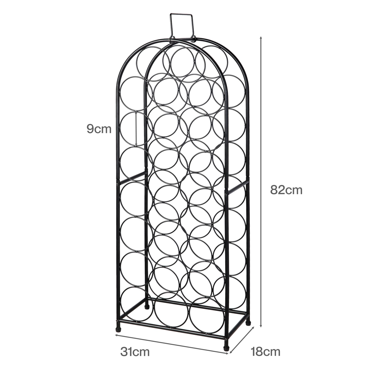 Levede Wine Rack 23 Bottles Freestanding Storage Organiser Stand Home Black