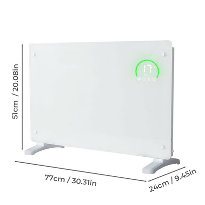Spector Electric Panel Heater 2000W Radiator Wall Mounted Freestanding White