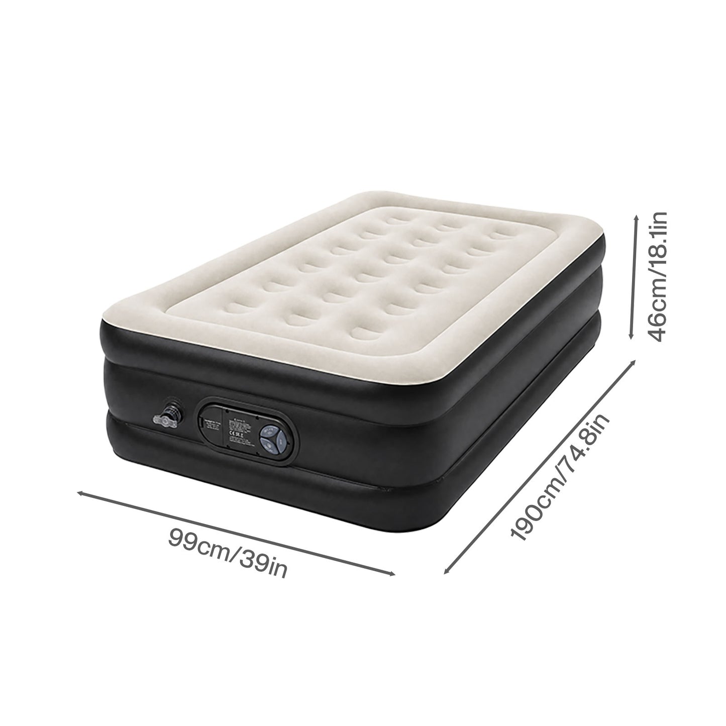 Lavio Air Mattress Built in Pump Single High Raised Inflatable Bed Waterproof