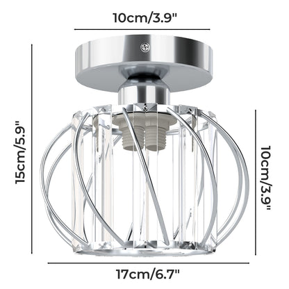 Emitto Crystal Ceiling Light Semi Flush Mount Chandelier Modern Hallway Silver