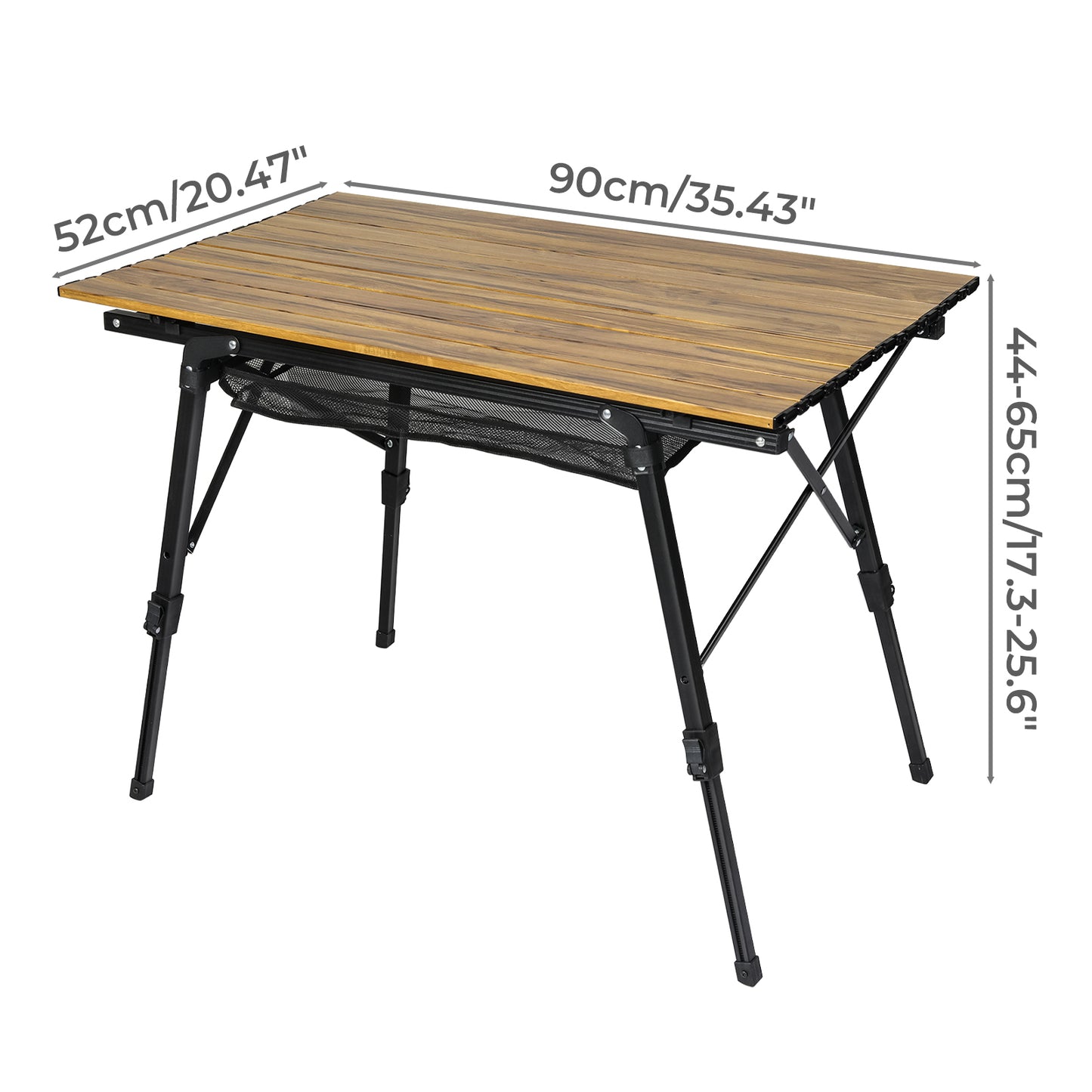 Levede Adjustable Folding Camping Table Aluminium Portable Picnic Desk 90x52cm