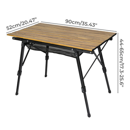 Levede Adjustable Folding Camping Table Aluminium Portable Picnic Desk 90x52cm