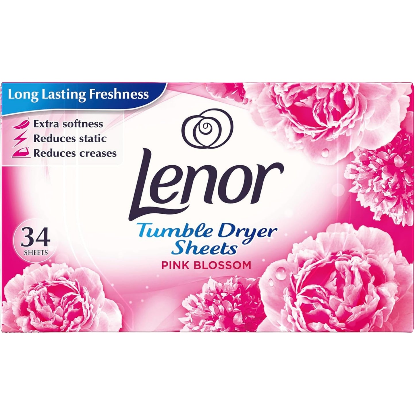 Lenor Tumble Dryer Sheets Pink Blossom 34 Pack