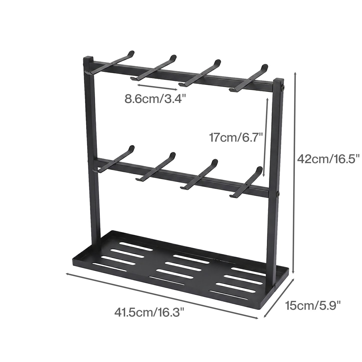 Levede Mug Holder Stand Countertop Coffee Cup Rack Storage Organiser 16 Hooks
