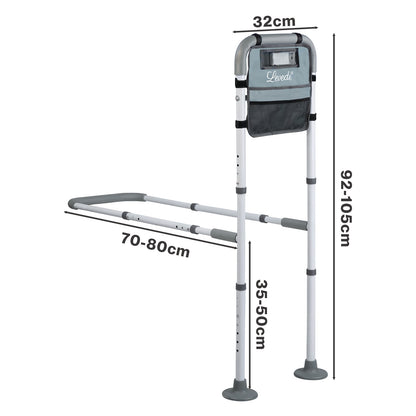 Levede Adjustable Bed Rail with LED Sensor Light Storage Pocket Bed Handle Guard