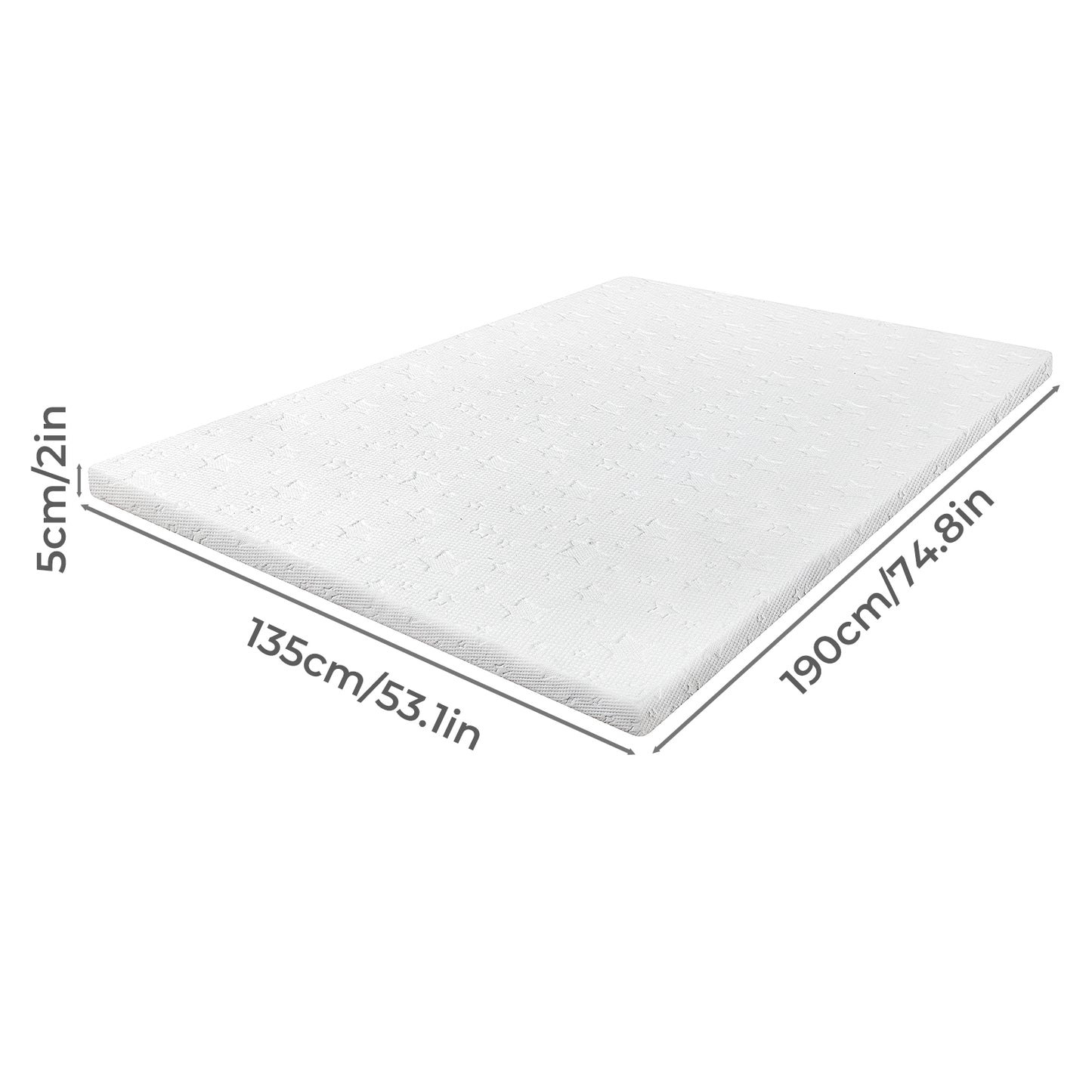 Lavio Double Mattress Topper 5cm Memory Foam Bamboo Charcoal Washable Non Slip