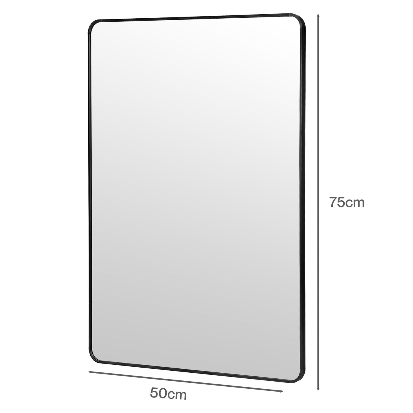 Yezi Wall Mirror 50x75cm Bathroom Bedroom Hallway Vanity Mirror Tempered Glass