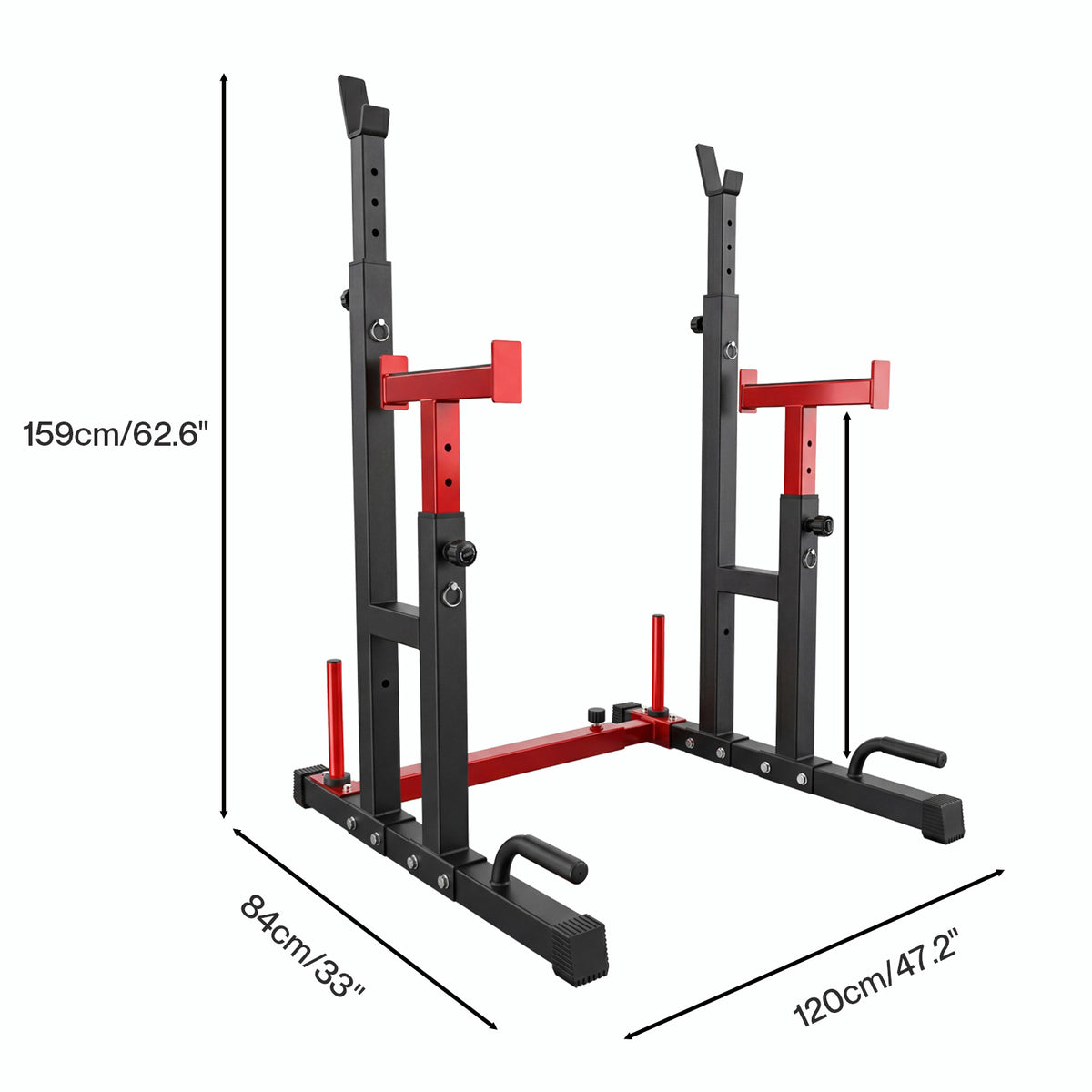 Centra Squat Rack Power Rack Heavy Duty 250KG Adjustable Bench Press Stand Black