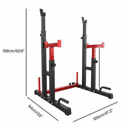 Centra Squat Rack Power Rack Heavy Duty 250KG Adjustable Bench Press Stand Black
