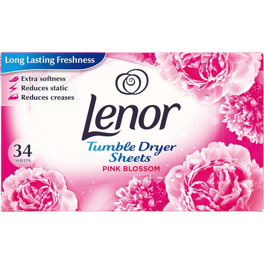 Lenor Tumble Dryer Sheets Pink Blossom 34 Pack