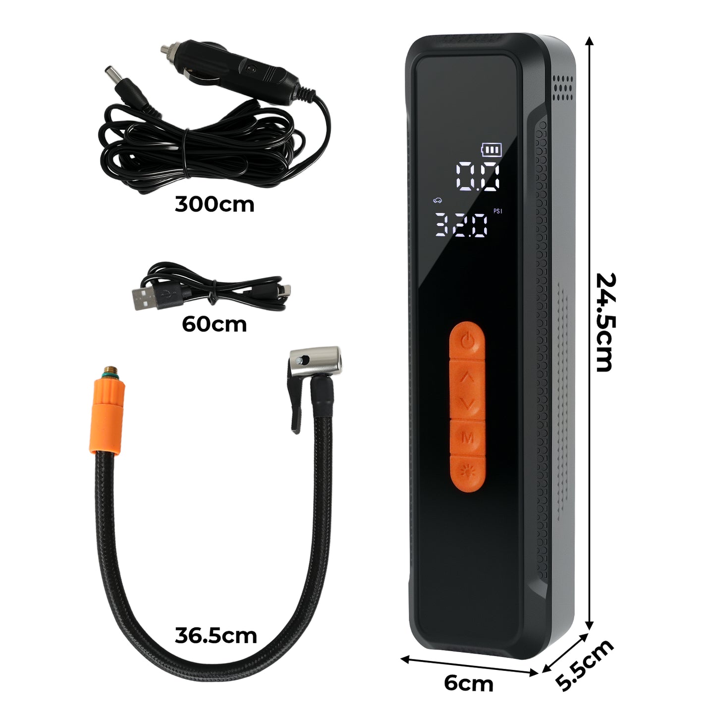 Traderight Car Tyre Inflator Portable Air Compressor Pump 150PSI Rechargeable